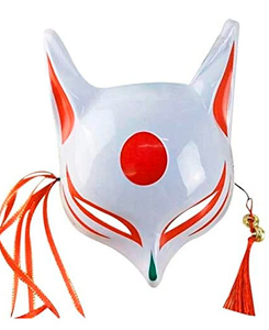 Mascara Japonesa de Gato Pintada a Mano
