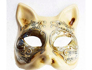 Mascara Veneciana de Gato con Partituras
