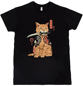 Camiseta Gato con Catana