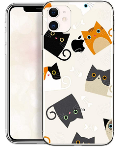 Funda iPhone 11 silicona transparente diferentes gatitos 