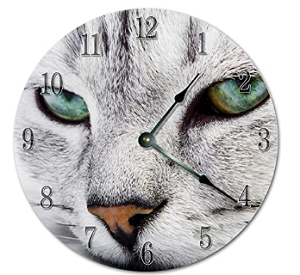 Reloj pared con gato mirando