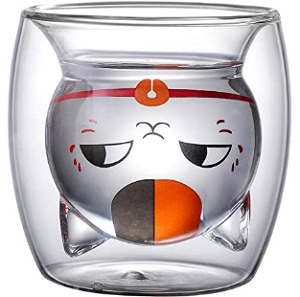 Taza de cristal gato té