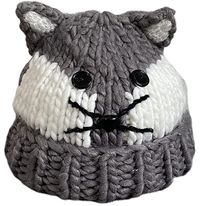 Gorro crochet trenzado gatito 