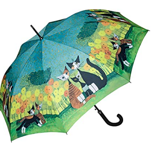 Paraguas arte floral con gatos 
