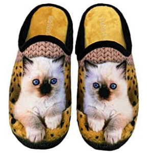 zapatillas de invierno gato realista 