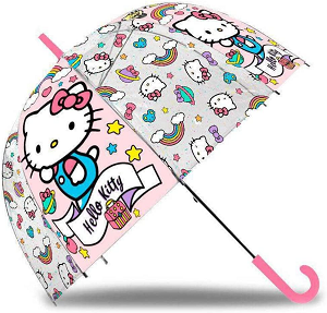 Paraguas burbuja de Hello kitty transparente 