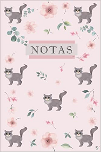 Libreta de notas gatos y flores