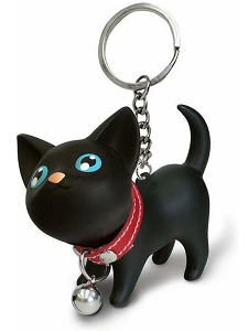 Llavero de Gato negro con campana