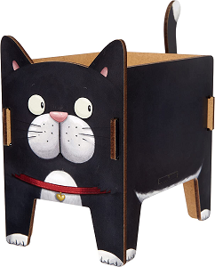 Portalápices gato negro de madera
