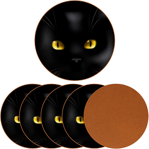 Posavasos gato negro 6 unidades