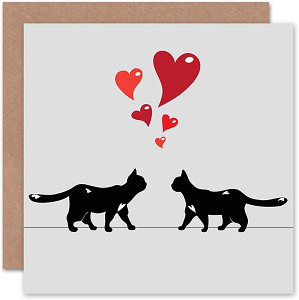 Tarjeta gatitos negros enamorados