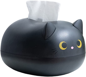 Caja de pañuelos gatito negro