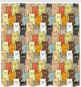 Cortina de ducha gatitos multicolores