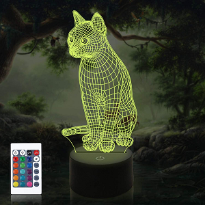 Lámpara de gato ilusión 3D