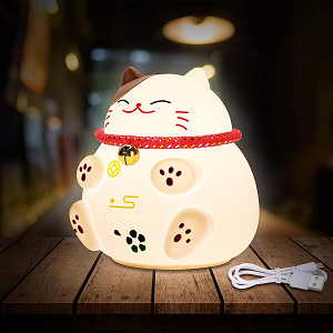 Lámpara gato de la suerte silicona