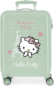 Maleta verde de Hello kitty en París
