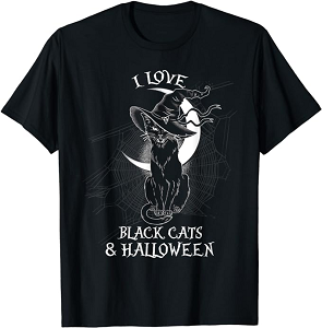 Camiseta gato negro Halloween