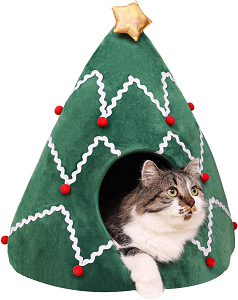 Cama para gatos de árbol de navidad