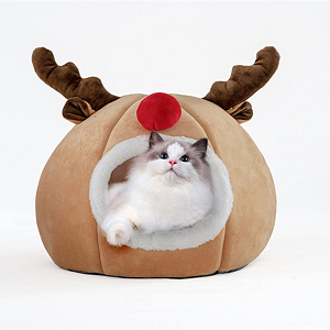 Navidad cama reno de gato