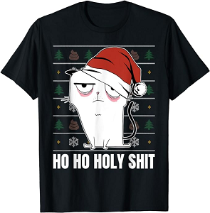 Navidad camiseta gato triste