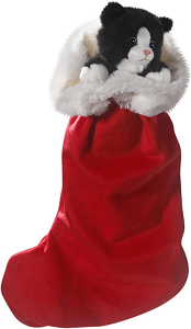 Navidad peluche de gatito en calcetín